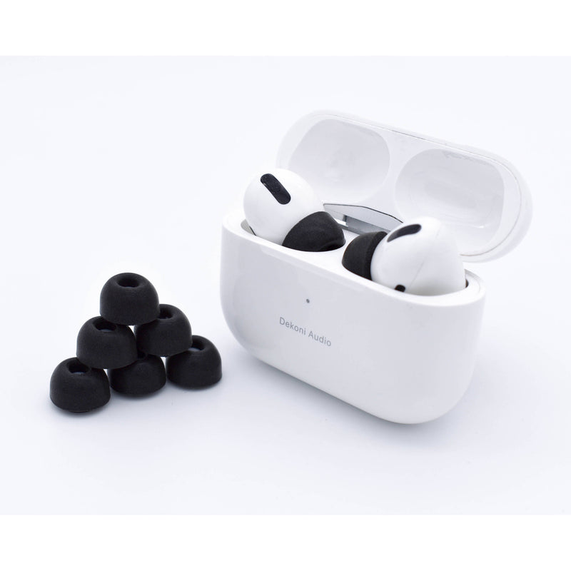 Dekoni Audio Bulletz Memory Foam Isolation Earphone Tips for Apple AirPods Pro (Large, Black, 3 Pairs)