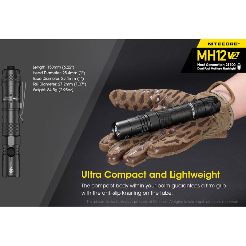 Nitecore MH12 V2 Rechargeable LED Flashlight