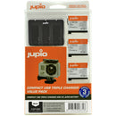 Jupio 3 x Lithium-Ion Battery Packs for GoPro HERO4 & Compact Triple Charger