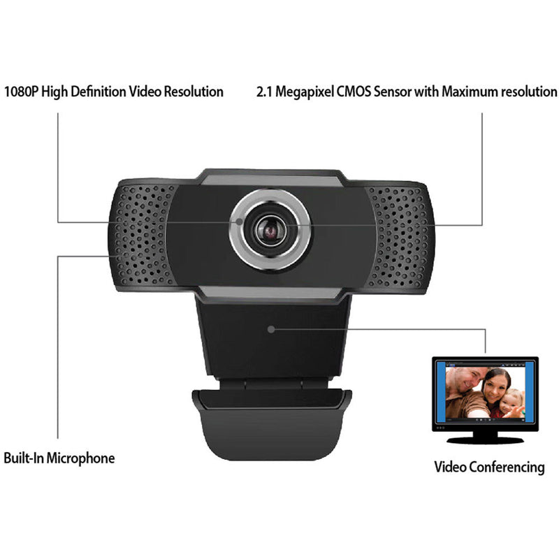 Adesso CyberTrack H4 1080p USB Webcam with Built-in Microphone