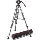 Manfrotto 504X Fluid Video Head & MVTTWINMA Aluminum Tripod with Mid-Level Spreader