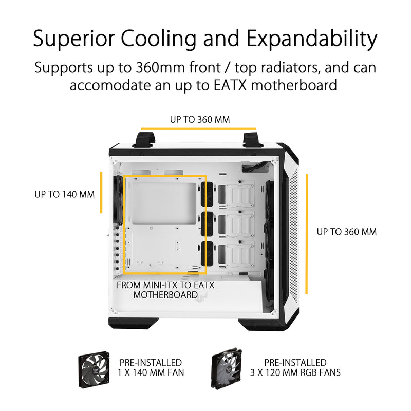 ASUS TUF Gaming GT501 Mid-Tower Case (White)