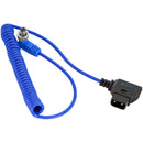 Kondor Blue Coiled D-Tap to Locking DC 2.1mm Right-Angle Cable (16 to 32")