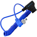 Kondor Blue Coiled D-Tap to Locking DC 2.1mm Right-Angle Cable (16 to 32")