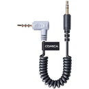 Comica Audio CVM-D-SPX 3.5mm TRS Male to Right-Angle 3.5mm TRRS Male Coiled Adapter Cable for Smartphones