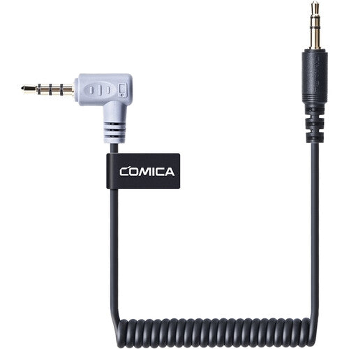 Comica Audio CVM-D-CPX 3.5mm TRS Male to Right-Angle 3.5mm TRS Male Coiled Cable for Cameras