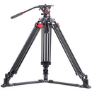 CAME-TV TP-605A Aluminum Video Tripod with Fluid Head, Ground Spreader, and Bag