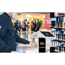 CTA Digital Dual Tablet Locking Kiosk with Graphic Slot & Sanitizer Dispenser (White)