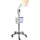 CTA Digital Heavy-Duty Security&nbsp;Gooseneck Floor Stand with Sanitizing Station and Automatic Soap Dispenser