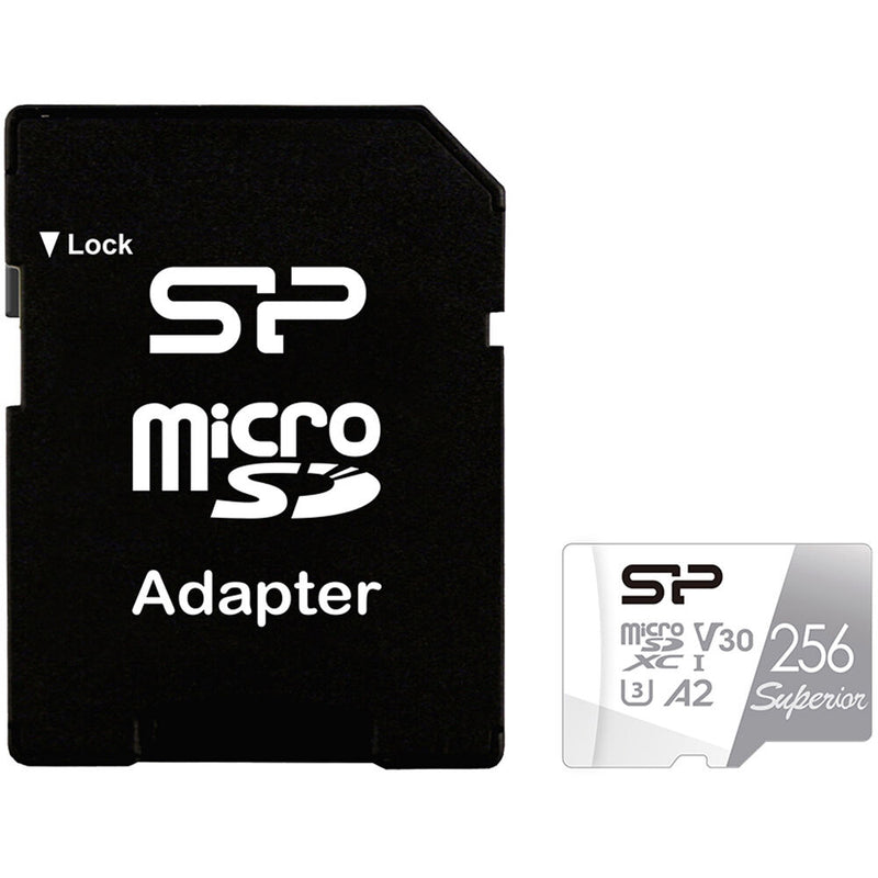 Silicon Power 256GB Superior UHS-I microSDXC Memory Card with SD Adapter