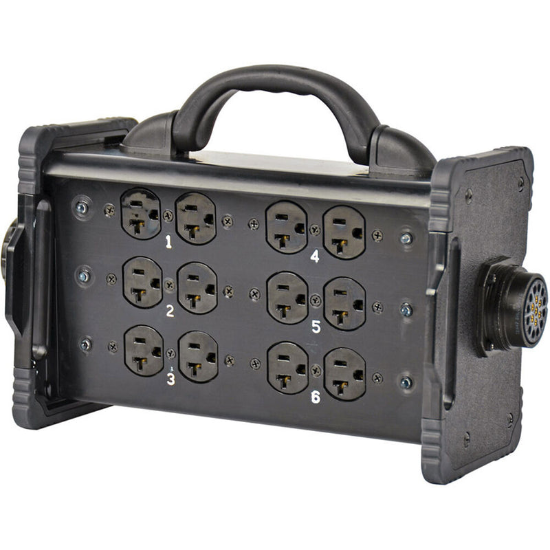 Lex Products 20A Bento Box with LSC19 Inlet and Feed Thru, (6) 5-20 Duplex Receptacles
