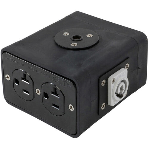 Lex Products Rubber Enclosure/ 20A/ Panel Mount Neutrik Powercon Inlet With Feed Thru
