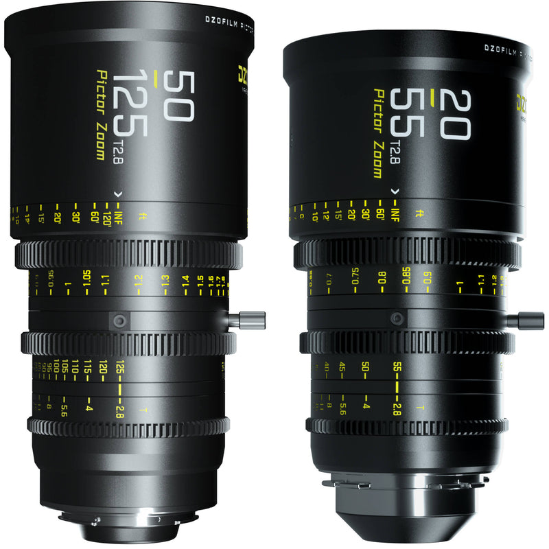 DZOFilm Pictor 20-55mm and 50-125mm T2.8 Super35 Zoom Lens Bundle (PL and EF Mount, White)