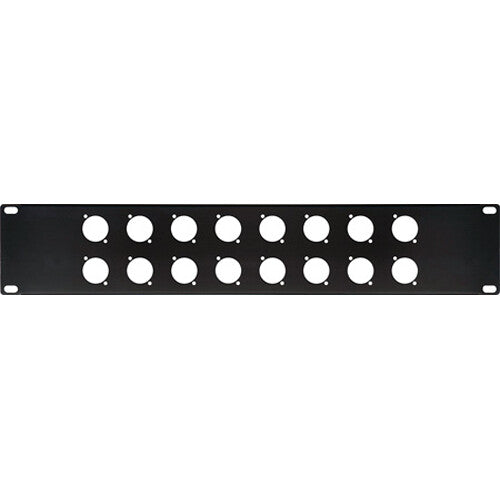 TecNec 16-Port Unloaded D-Series XLR Rack Panel (2 RU)
