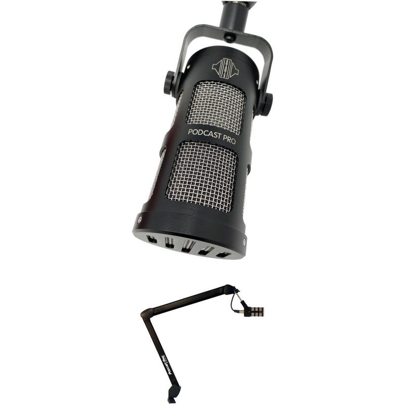 Sontronics PODCAST PRO Supercardioid Dynamic Mic Kit with Broadcast Arm and Cable (Red)