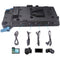 DigitalFoto Solution Limited V-Mount Battery Plate with 15mm Rod Mount, L-Series Dummy Battery & 3 Cables