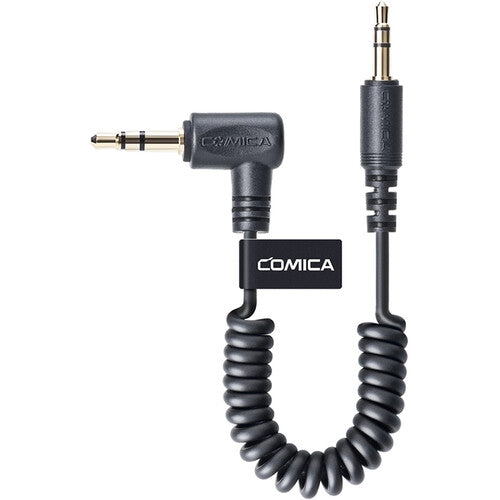 Comica Audio CVM-D-CPX 3.5mm TRS Male to Right-Angle 3.5mm TRS Male Coiled Cable for Cameras