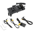 CAMVATE V-Lock Mounting Plate Power Supply Splitter with Adjustable Support, Rod Clamp and Hub Cable
