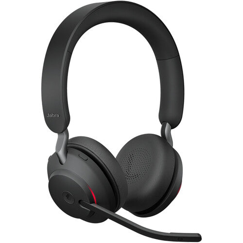 Jabra Evolve2 65 Stereo Wireless On-Ear Headset with Stand (Microsoft Teams, USB Type-C, Black)