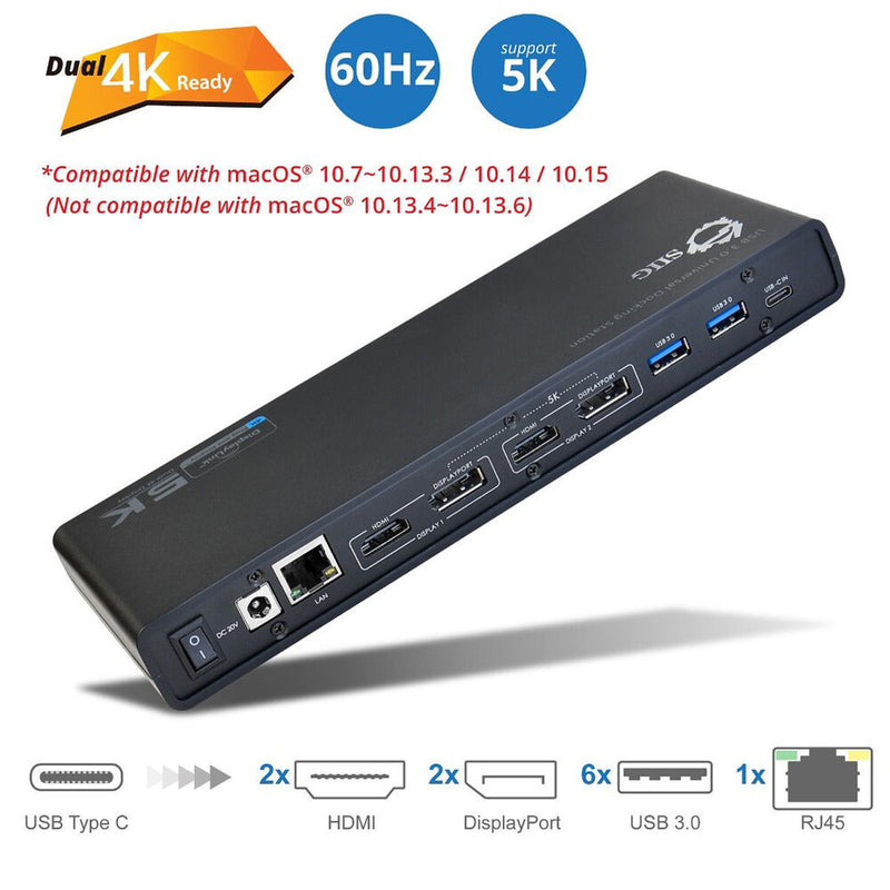 SIIG USB 3.0 Type-C 4K Dual Video Docking Station