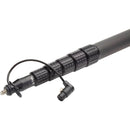 K-Tek KP6CCR 6' KlassicPro Graphite 6-Section Boompole with Internal XLR Coiled Cable, Side Exit