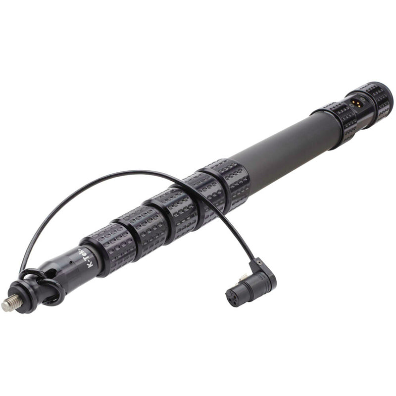 K-Tek KP6CCR 6' KlassicPro Graphite 6-Section Boompole with Internal XLR Coiled Cable, Side Exit