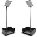 Prompter People Proline Stage Pro 24 Pair:2 Reversing Teleprompters,Distrib.Amp,2 2F Foot Cables,Flip(Carbon)