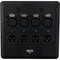 SoundTools WallCAT WC851-B Two-Gang Wall Plate with Four Male & Four Female XLR Connectors (Black)