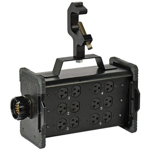 Lex Products 20A Bento Box with LSC19 Inlet and Feed Thru, (6) 5-20 Duplex Receptacles and Mountable C-Clamp