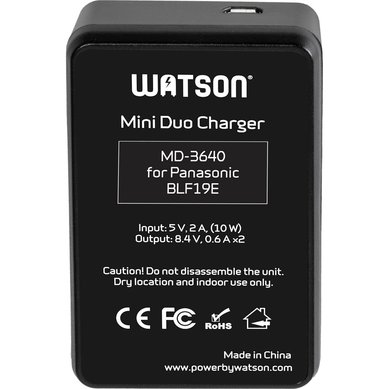 Watson Mini Duo Charger for Panasonic BLF19E Batteries