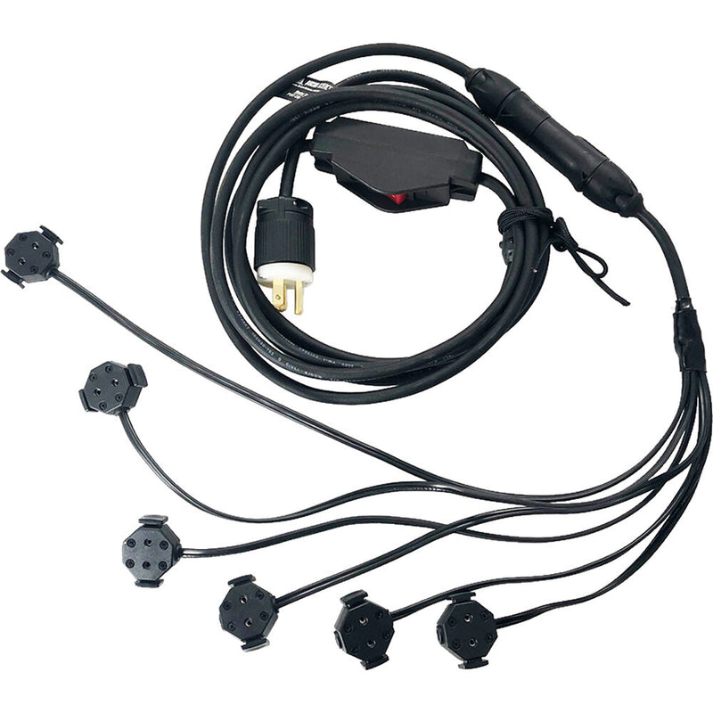Quasar Science Cluster Power Adapter for 4 Linear LED Lamps with 3-Pin Grounded Plug