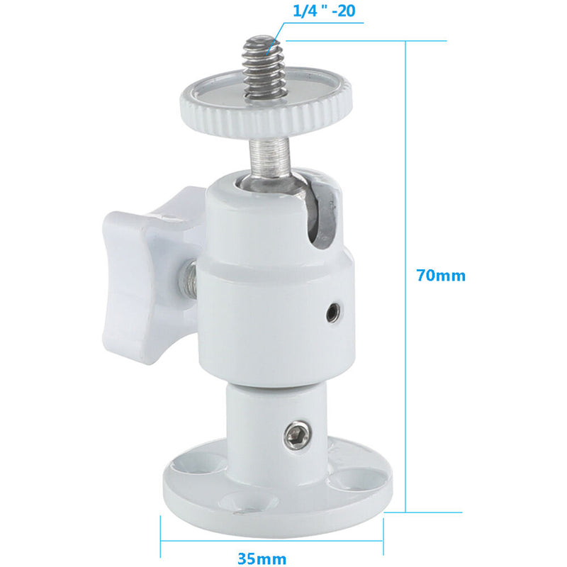 CAMVATE 1/4"-20 Mini Ball Head Wall/Ceiling Mount (White)