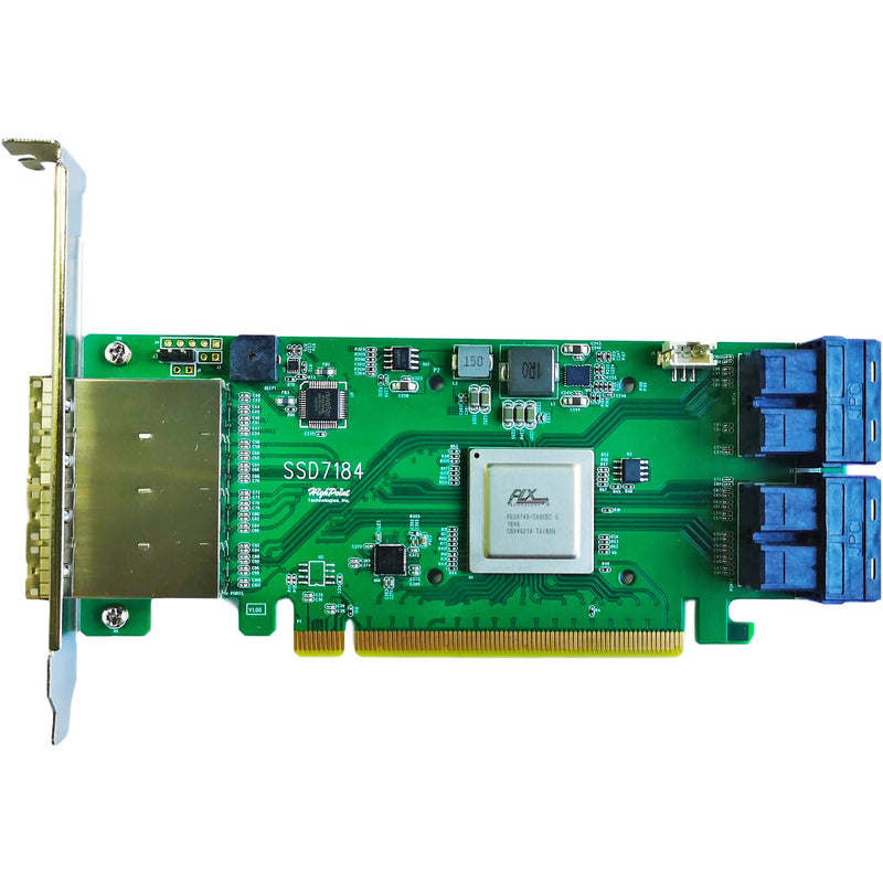 HighPoint SSD7184 PCIe 3.0 x16 8-Channel Hybrid U.2 NVMe RAID Controller