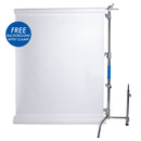 Savage Stainless Steel C-Stand Kit with 53" x 18' White Seamless Paper (9.5')