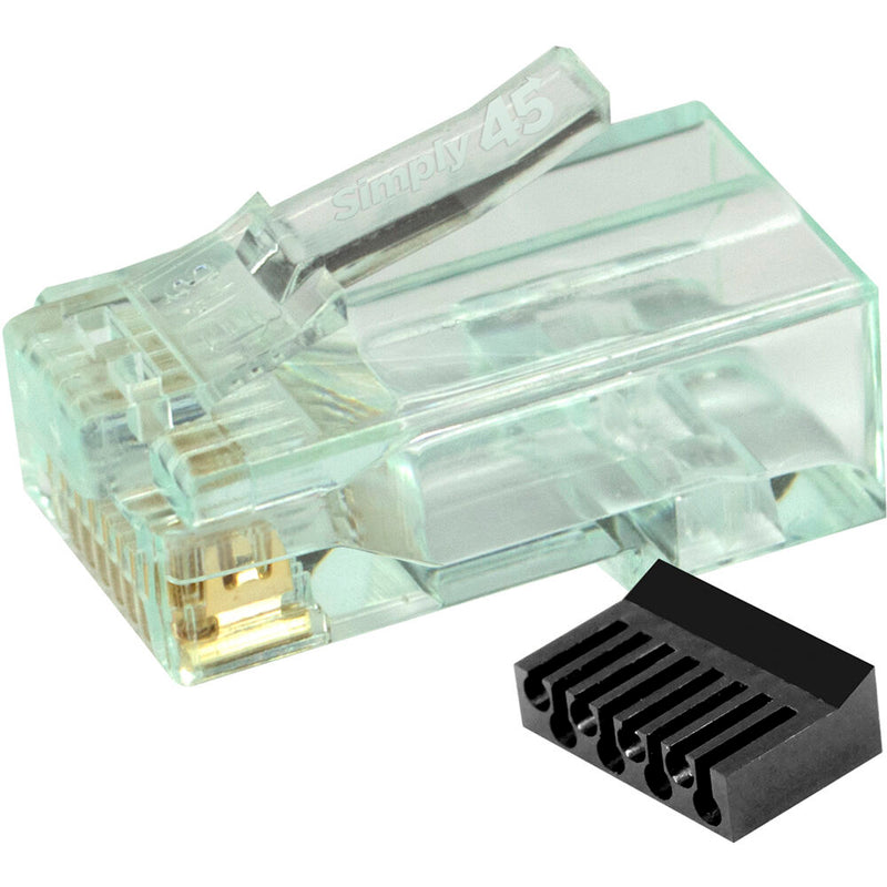 Simply45 Cat 6 STP Shielded External Ground RJ45 Standard Modular Plug with Bar45 (50-Piece Jar)