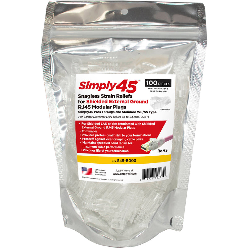 Simply45 Shielded External Ground Snagless Strain Reliefs (100-Pack)
