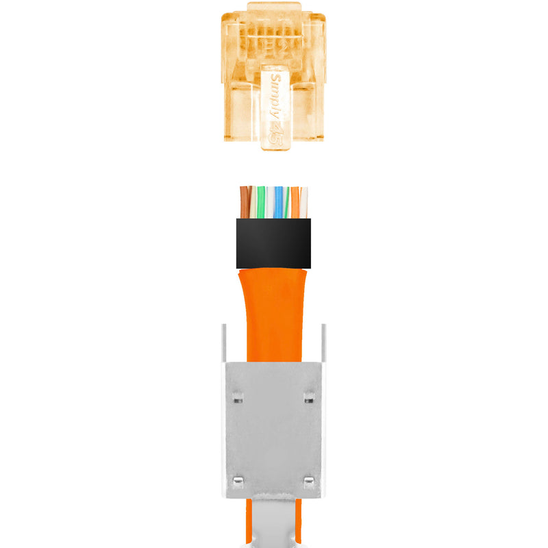 Simply45 Cat 7/7a/6a STP Shielded External Ground RJ45 Standard Modular Plug with Bar45 (50-Piece Jar)