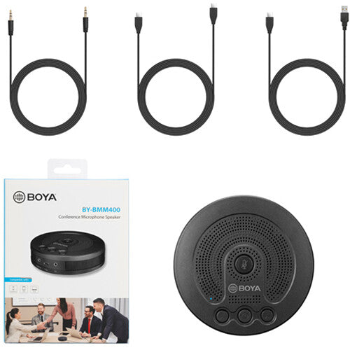 BOYA BY-BMM400 Battery-Powered Conference Microphone/Speaker for Smartphones and Laptops