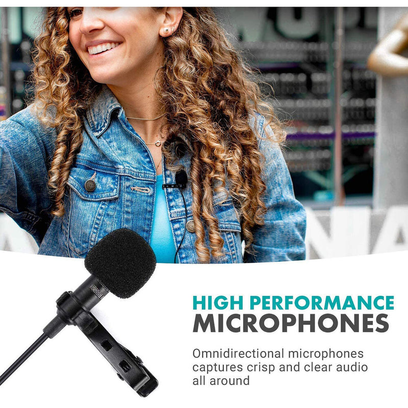 Movo Photo EDGE-DI-DUO 2-Person Digital Wireless Omni Lavalier Microphone System for iPhones (2.4 GHz)
