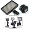 Bescor 176-Bulb 5600K LED On-Camera Light with Battery and Charger Kit and AC Adapter