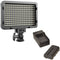 Bescor 176-Bulb 5600K LED On-Camera Light with Battery and Charger Kit