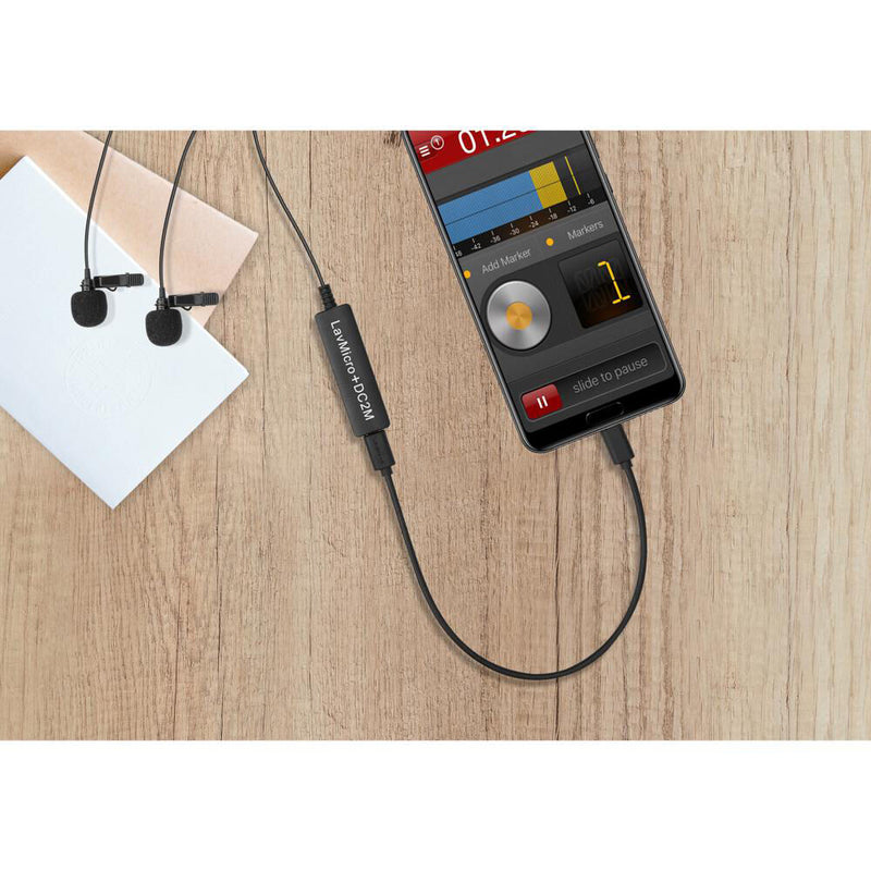 Saramonic LavMicro+DC2M Dual Omnidirectional Lavalier Microphone with Monitoring for iOS, Android & Computer