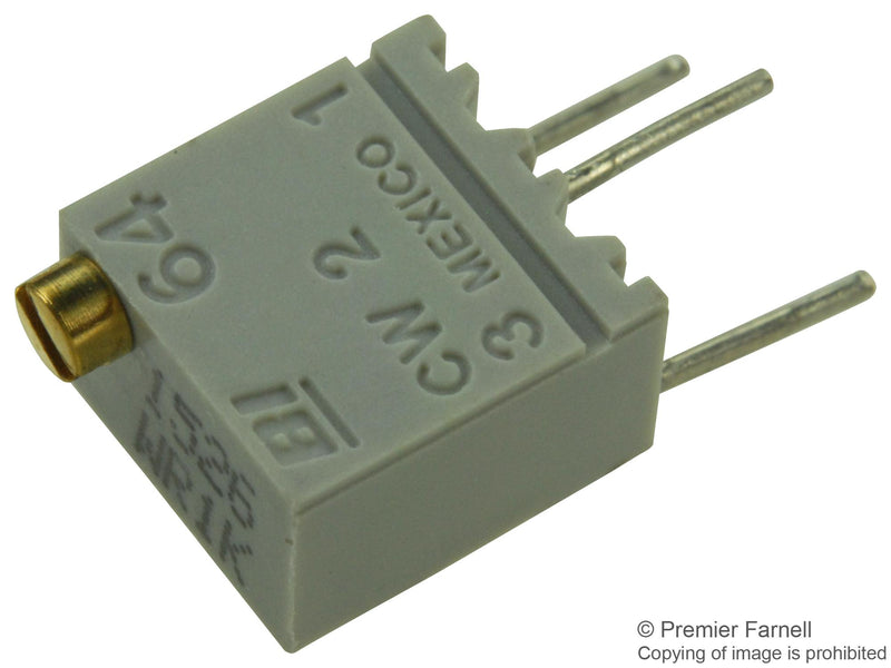 BI TECHNOLOGIES / TT ELECTRONICS 64WR1KLF TRIMMER POTENTIOMETER, 1KOHM 12TURN THROUGH HOLE