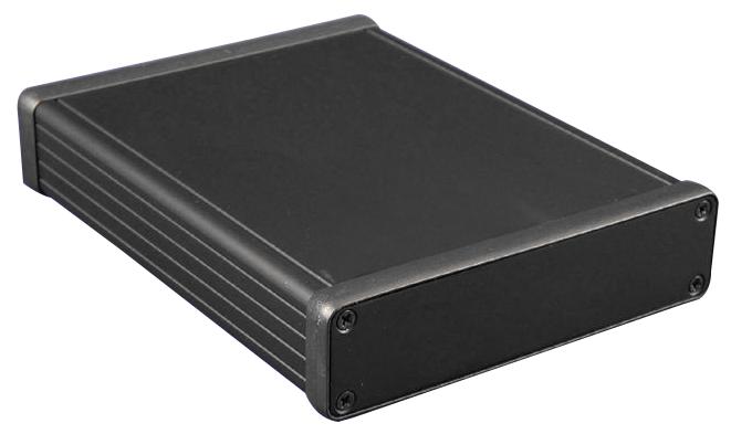 HAMMOND 1455P1601BK IP54 1455 Series Black Extruded Aluminium Instrument Enclosure - 160x125x30.5mm