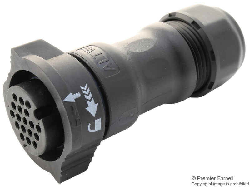 AMPHENOL LTW DD-18BFFA-QL8MP0 Circular Connector, IP68, X-Lok D Size Series, Cable Mount Receptacle, 18 Contacts, Crimp Socket