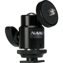 Nanlite Mini Ball Head with Hot Shoe Adapter and 1/4''-20 Mount