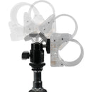 Nanlite Pavotube Transparent Polycarbonate Clip and Mini Ball Head with Hot Shoe Adapter