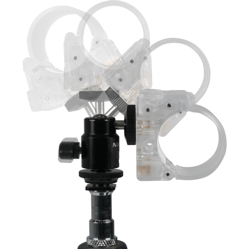 Nanlite Pavotube Transparent Polycarbonate Clip and Mini Ball Head with Hot Shoe Adapter