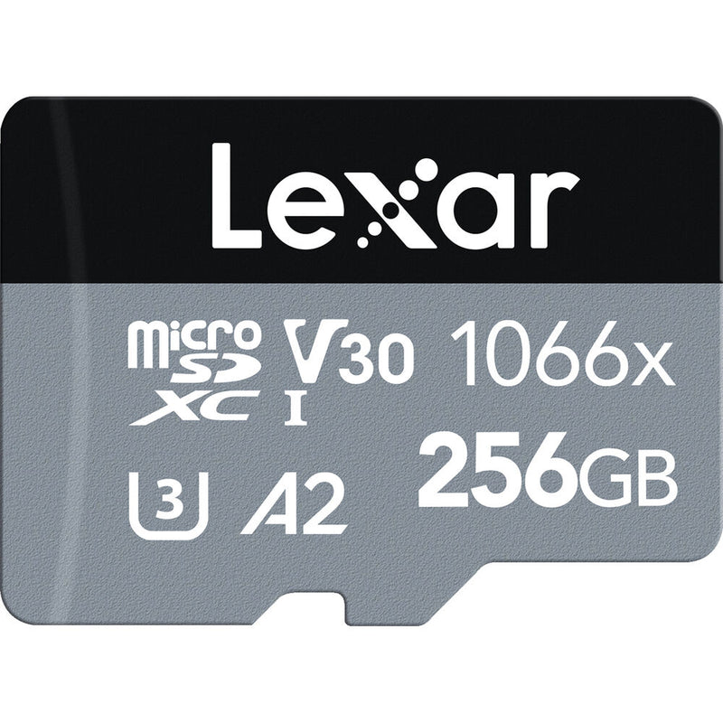 Lexar 256GB Professional 1066x UHS-I microSDXC Memory Card with SD Adapter (SILVER Series)