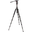 Oben CT-3565 5-Section Carbon Fiber Travel Tripod System & TVH-108 Video Head